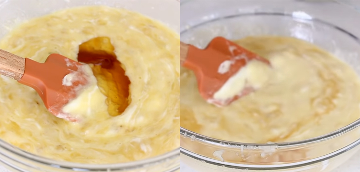 Tiếp tục khuấy với sữa chua, mật ong, vanilla